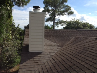Repair shingles in valley and around chimney. Rebuilt entire chimney. Repair shingles in valley and around chimney. Rebuilt entire chimney.